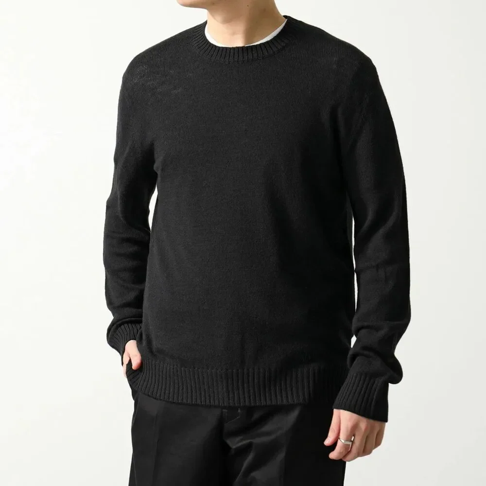 JIL SANDER Sweater Mens Size 48 Black Pullover Crew Extrafine Virgen Wool $690
